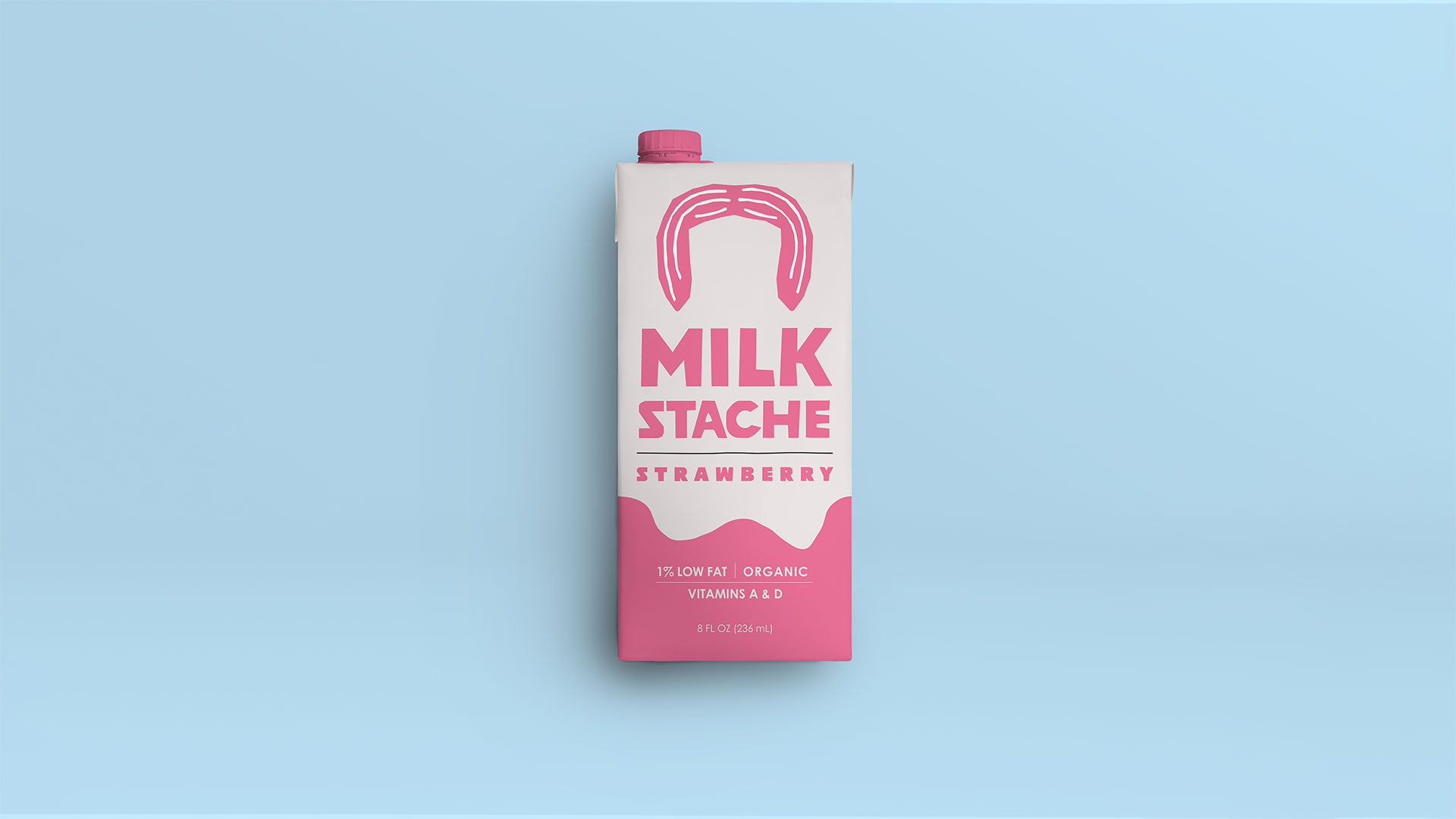 Strawberry MilkStache kid carton