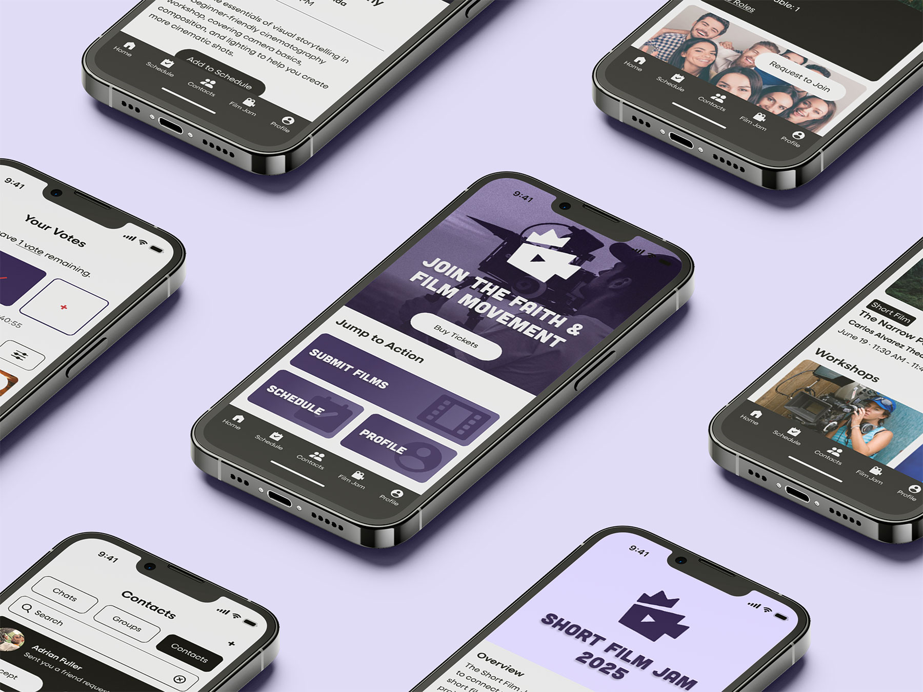 Kingdom Creatives mobile app screens