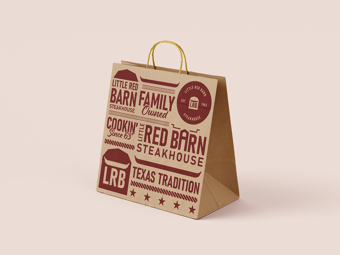 Little Red Barn Steak House takeout bag